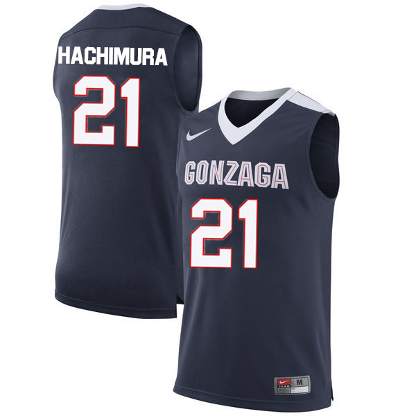 Men #21 Rui Hachimura Gonzaga Bulldogs College Basketball Jerseys-Navy - Click Image to Close